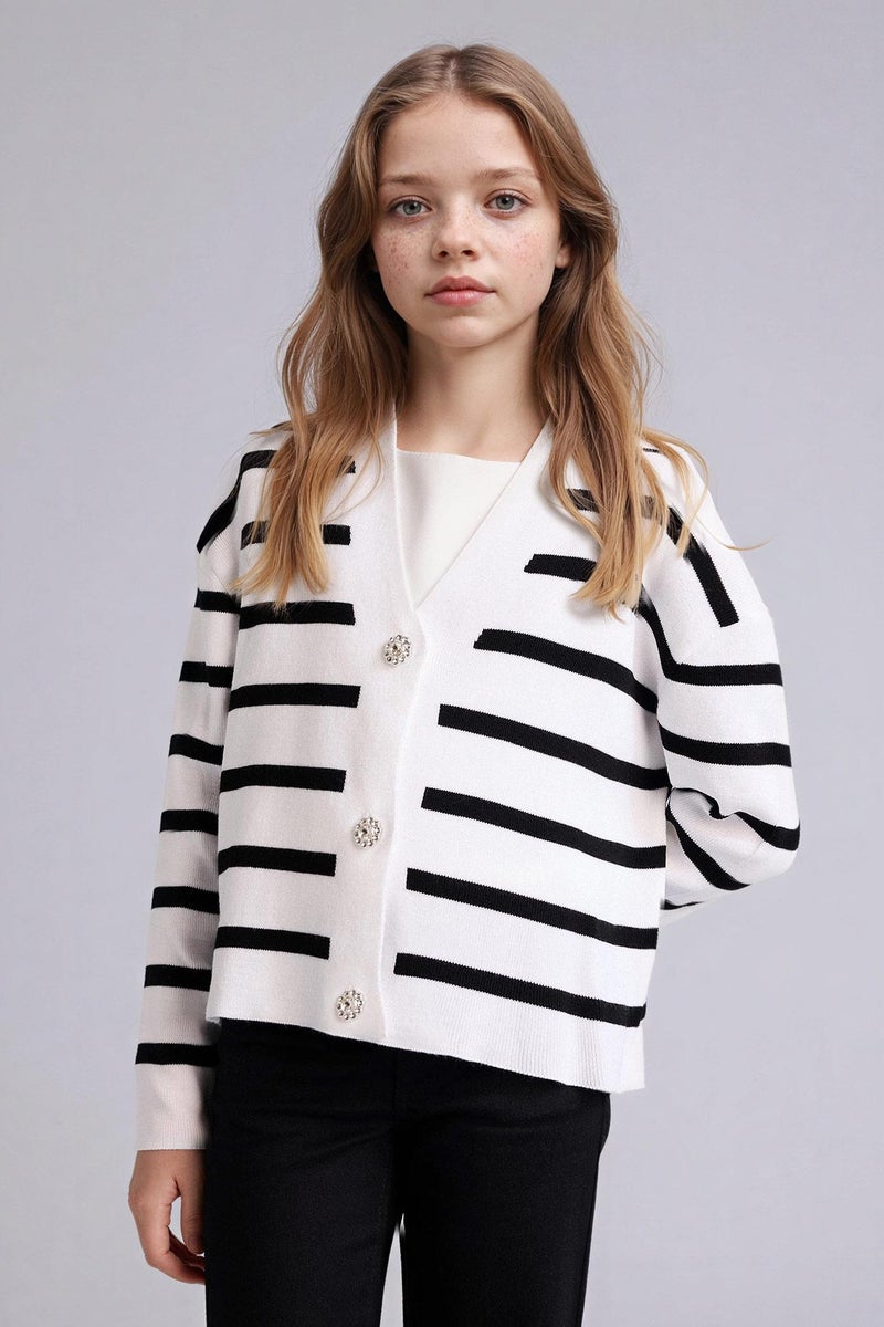 ديفاكتو كارديجان قصة عادية بياقة V - Image 1